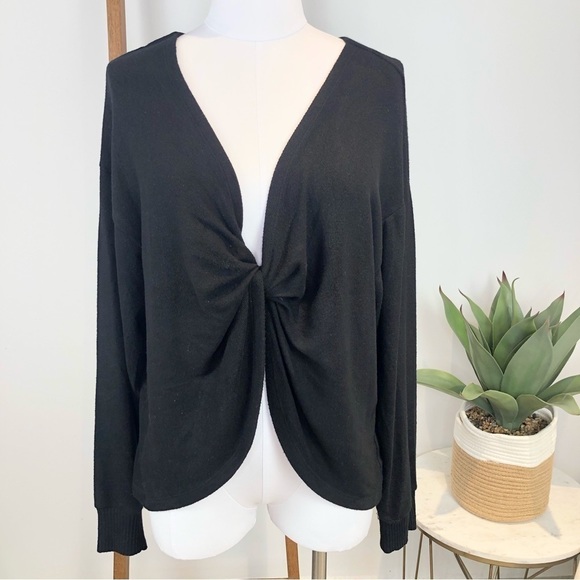 𝅺LNA Revolve Black front twist sweater size M - Picture 1 of 9